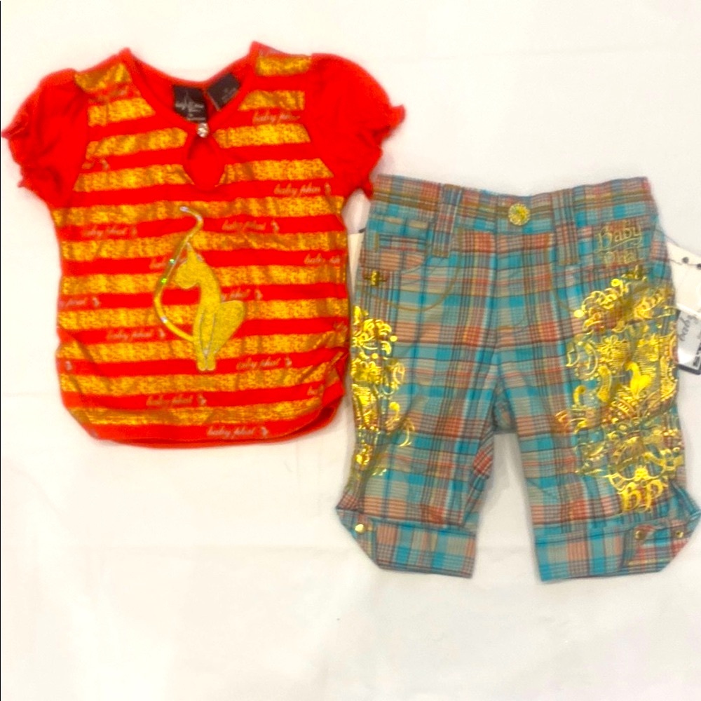 Baby Phat Red and Gold Matching Set with Vibrant Design